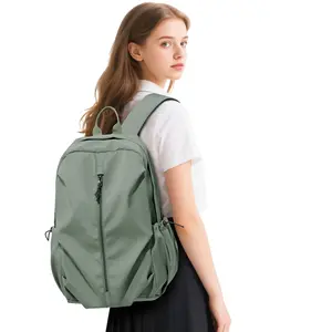 Simple Black School Backpack For Women Men,Waterproof College Backpack,High School Bookbag For Teens Boys Girls,Lightweight Casual Daypack Travel Backpack