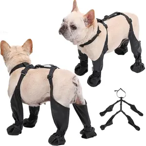 Outdoor Dog Shoes Set, Waterproof Non-Slip Rainy Day Dog Boots, Adjustable Breathable Durable Soft Sole, Suitable for Small to Large Dogs