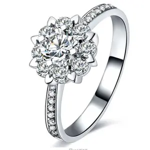 Micro Carat Engagement And Wedding Ring Ring Female Proposal Ring 18K Gold Diamond Ring Zircon Bare Diamond