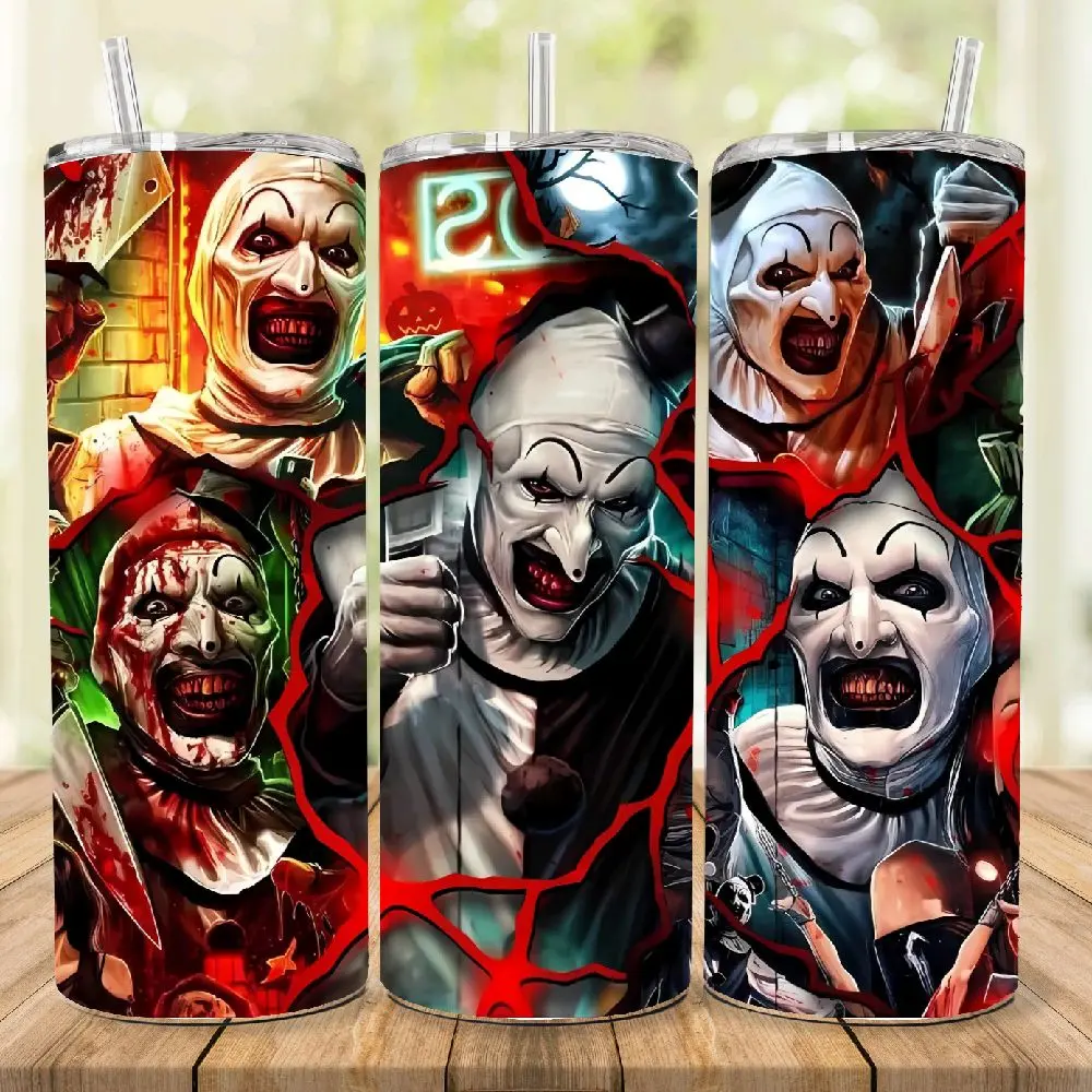 Terrifier Tumbler 20oz - Bottled Drinkware with Compatible Spout Water Bottles Cup Mug Washable Portable Reusable skinny tumbler Stylish Peace