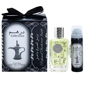 Ard Al Zaafaran Dirham 2 Piece Bundle Set for Unisex (Eau de Prafum Spray - 3.4 Ounce & Deodrant - 1.6 Ounce)