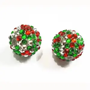 Holly Jolly Rhinestone 20mm Beads Set of 5