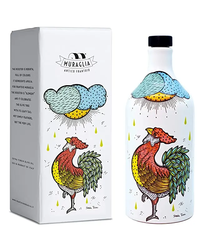 Muraglia Extra Virgin Olive Oil - ROOSTER Ceramic Bottle 16.9 Fl.oz