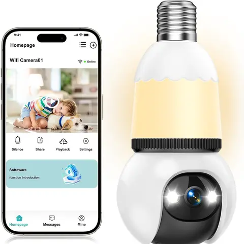 Hawkray Socket-Mounted Wi-Fi Camera Digital, 5G Wireless 110v~240v/12v Indoor-Outdoor Home Security Camera with 4G LTE, Higher Than 1080p, App Control, 360° Remote Viewing, Night Vision, Motion Sensor Alerts, Real-Time Audio, QR Code Easy Installation