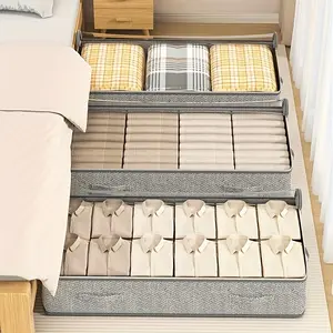 3/6PCS Under Bed Wardrobe Storage Boxes andOrganizers, Foldable Under Bed Storage Boxes, withExcellent Functions and Multiple Uses, for Blankets,Skirts, Quilts, Pillows, Clothes and Under Bed Storage,Space-Saving, Under Bed Storage