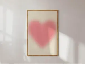 [UNFRAMED POSTER] Heart Wall Art, Gift for Her, Aesthetic Wall Decor, Heart Poster, Girl Wall Art, Pink Wall Decor, Love Poster, Love Wall Art, Trendy Poster