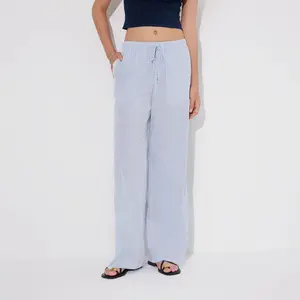 Women's Lace Trim Pajama Pants - Wild Fable White Check XS