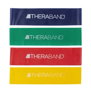 THERABAND Resistance Band Loop Set, Pack of 4, 12 Inch Band Loop Kit for Legs & Butt Workouts, Beginner to Advanced Levels for Exercise, Rehab, Physical Therapy, Stretching, & Strength Training