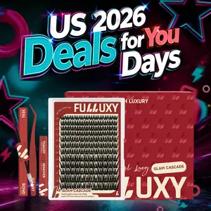 Fulluxy GLAM CASCADE Kit Everyday Luxe Volume Fluffy, Long-Lasting & Easy DIY | Complete Set with Glue Remover & Tweezer for Beginners | One Layer = Bold, Luxe Volume
