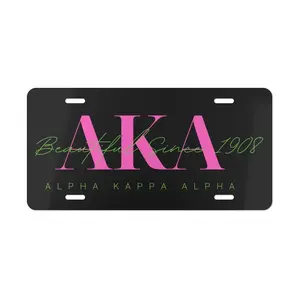Alpha Kappa Alpha 1908 AKA License Plate, Car Tag, Best Gift for New Driver