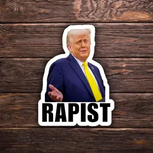Trump Rapist Sticker  Trump Orange Face Vinyl Sticker  Water Resistant  Anti-Trump  Epste