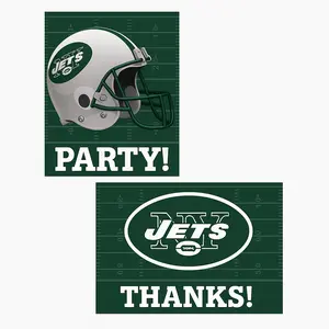 New York Jets Party Invitation and Thank You Card Set