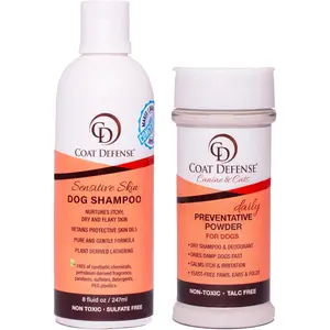 Paw Licker Bundle, Powder & Shampoo for Allergies and Itching, Yeast Infection Treatment for Dogs, Itchy Skin Relief, Dry Shampoo & Yeast Powder for Dogs