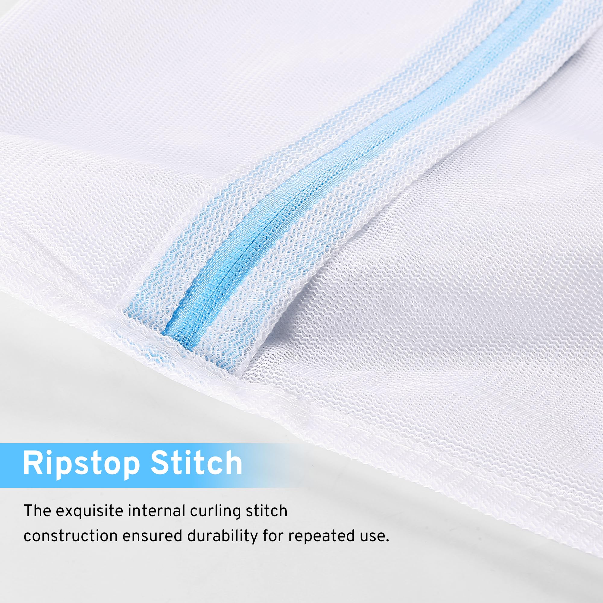 Ultimate 7 Pack 6 Size Mesh Laundry Bags Set with AUTO-Lock Zipper for Delicates Lingerie Bags Lightweight Durable 100% Polyester Secure Cleaning