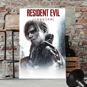 Resident Evil Requiem Movie Poster Art 1pc 2d Flat Canvas Painting Wall Decor For Living Room Bedroom Office Restaurant Bar Wall Decoration Artworks
