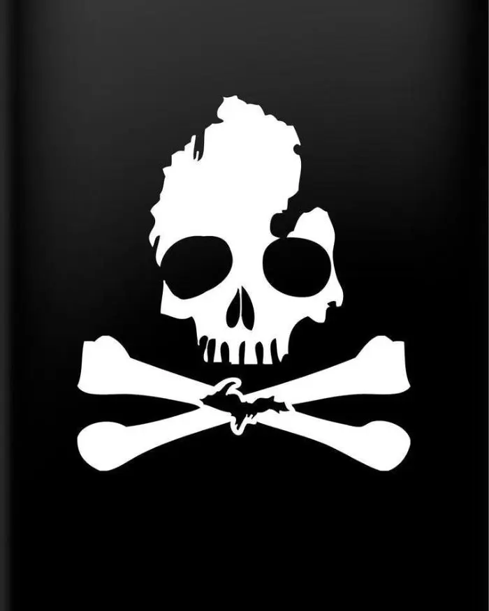 Extra Large Michigan The Great Lakes State Skull and Bones Pirate Flag Vinyl Decal Sticker - 6 1/8" x 5 3/8" Car Exterior Accessory for Michigan Marauders, Show Pride Decoration to Show Everyone Who the Captain Is