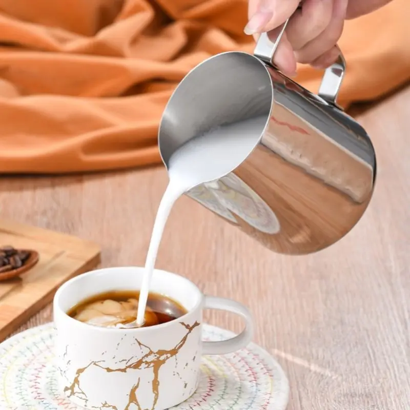 Stainless Steel Milk Frothing Pitcher - Professional Barista Jug for Latte Art, Espresso, Coffee Making
