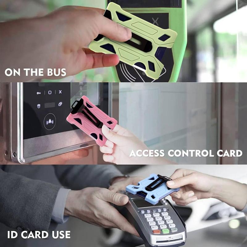 ID Badge Holder with Retractable Clip, Credit Card Holder,  Wallet, Name Badge Holders, Business Card Holder, and  Clip for Men and Women (Blue)