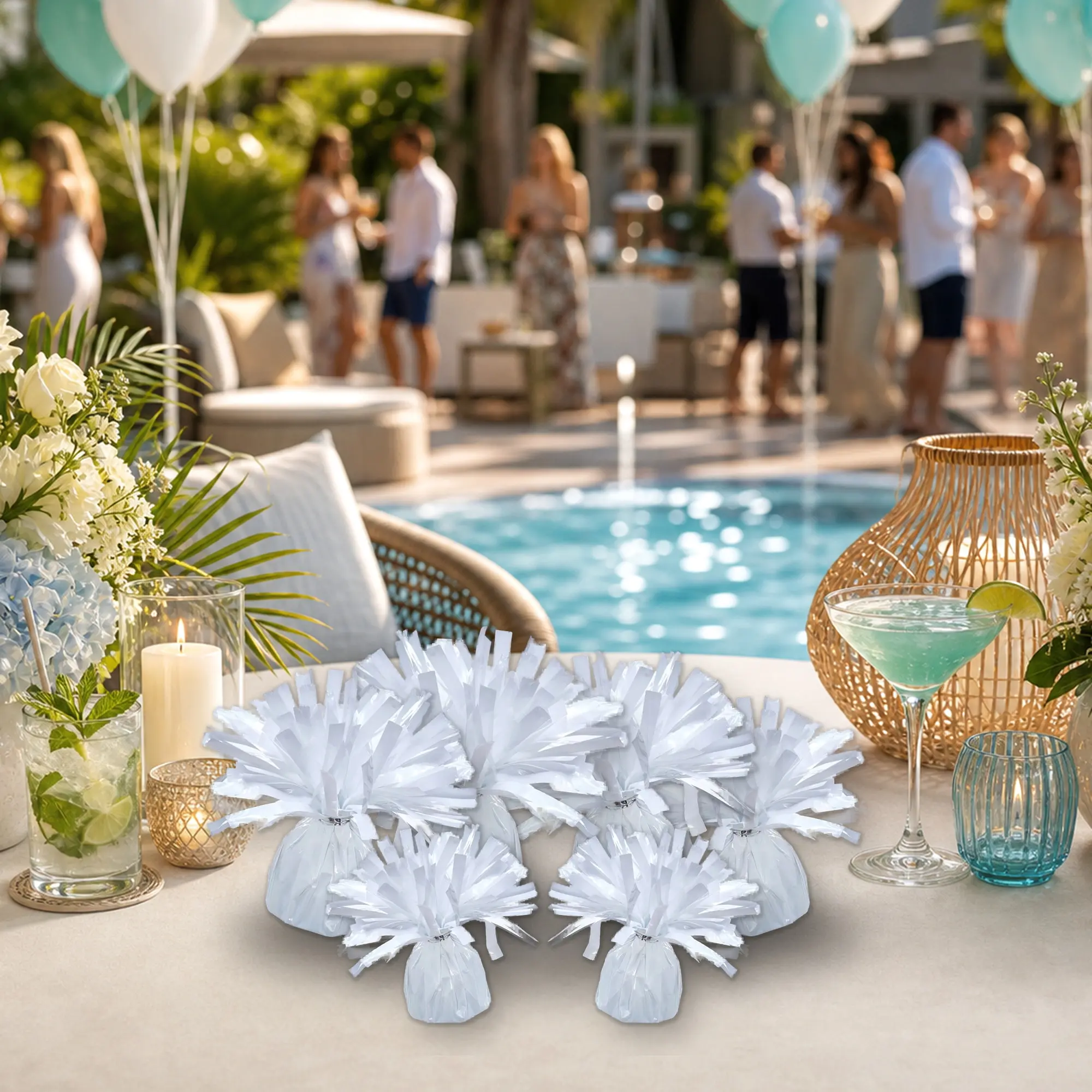 Aesthetic White Balloon Weights Set 6PCS