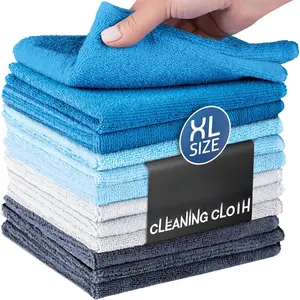 Microfiber Cleaning Cloth - Higher Quality, Larger Size -  Fiber Cloth for Cleaning Rags, Dust Cloths, Kitchen Dish Towels (12 Pack, 13"x11")
