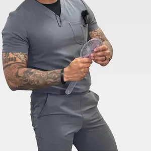 Grey Scrub Joggers Alpha - Versatile Fit Design for Casual and Medical Use