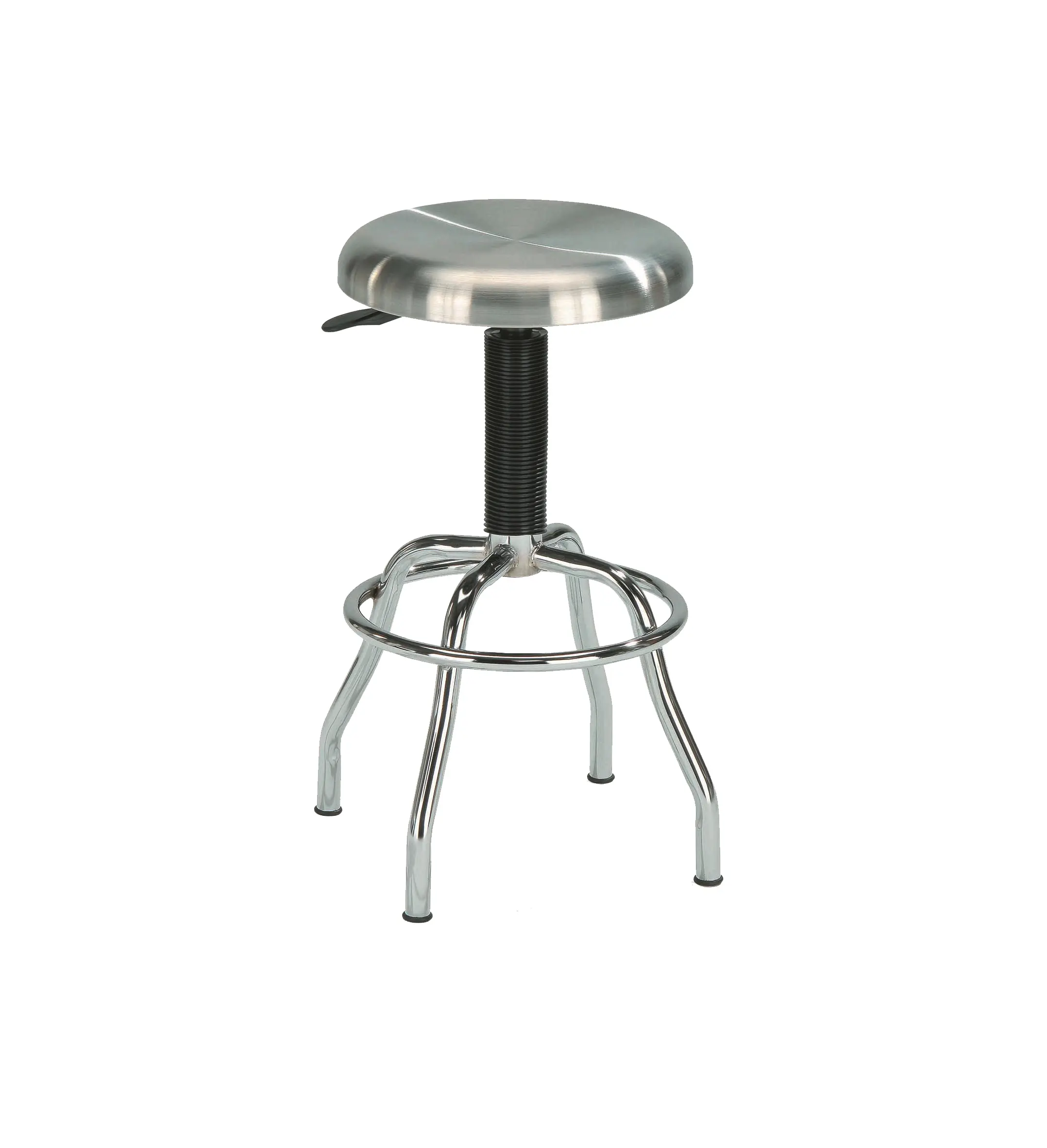 Work Stool With Adjustable Height and Swivel 304 Stainless Steel/ Chrome