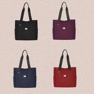 Casual Large Capacity Tote Bags Lightweight Multi Pocket Shoulder Bag for Work Travel