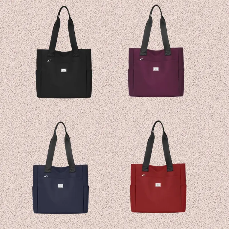 Casual Large Capacity Tote Bags Lightweight Multi Pocket Shoulder Bag for Work Travel
