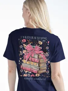 Simply Southern Reading Books Bow T-Shirt