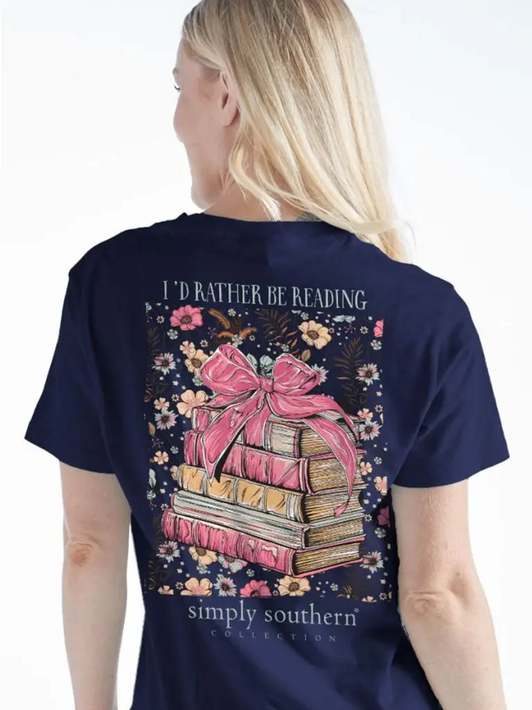 Simply Southern Reading Books Bow T-Shirt