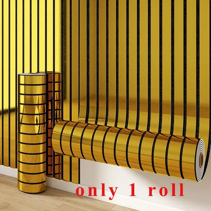 A roll of 15.74*118.11 inch extra-thick mirror-effect grid wallpaper, European-style simple 3D wallpaper, suitable for living room, study, and bedroom, peel and stick, can be cut, removable, home decoration, Self Adhesive Wallpaper