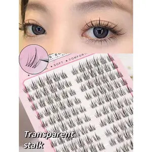 120pcs Lash Clusters DIY Eyelash Extensions Cluster Lashes Wispy Individual False Eyelashes C D Curling 8-12mm Thick Fluffy Eyelash Clusters