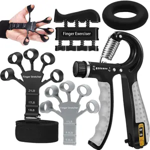 Grip Strength Trainer 5Pcs, Adjustable Hand Grip Strengthener (11-132lb), 6 Resistance Level Finger Stretcher, Finger Exerciser and Forearm Workout Ring, Great for Fitness and Rehabilitation adjustable forearm strengthener muscle building