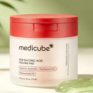 [medicube] Red Succinic Acid Panthenol Toner Pads - 70ea Pack, Niacinamide, Salicylic Acid, AHA, Acne-Clearing Skincare Toner Pads