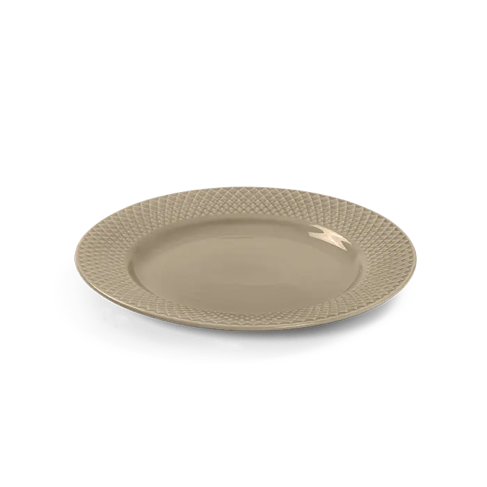 Lyngby Porcelæn Rhombe Earth Lunch Plate, Clay, Ø: 9.1"
