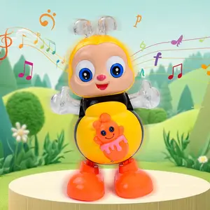 Glowing Dancing Bee Toy, Music Interactive Toy, Electronic Cartoon Bee Educational Toy, Fun Learning Toy for Kids