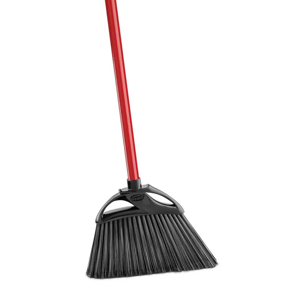 11 in. Sturdy Indoor-Outdoor Angle Broom with Steel Long Handle, Solid Polypropylene Head & Dustpan - Firm Flexible Bristles, Electrostatic-Coated Paint, Eco-Friendly Fiber, Easy Storage Pet Sweeping Tool for Indoor Use, Leaves, Dirt