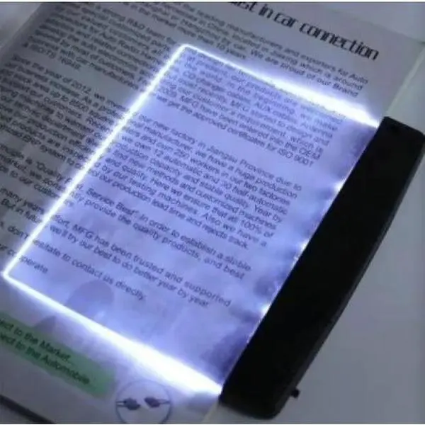 Flat Panel LED Book Reading Light in Bed, Portable Eye-Care Clear Bookplate Night Light for Books, Unique Clip-Free Design for Bookworms Students Dorm Room and Travel, Cool White Creative Night Readers Lamp Gift Idea