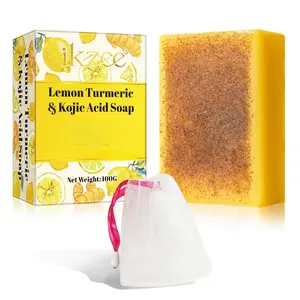 Ikzee Lemon Turmeric Kojic Acid Soap, Turmeric Soap Bar for Face and Body care (100g) Cleansing Comfort