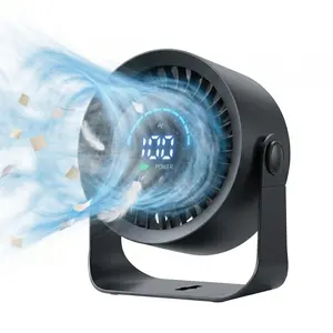 DIGIX Rechargeable USB Desk Fan for Bedroom, 100 Speeds, 360° Rotation, Wall Mounted Design Small Portable Table Fan with LED Display, Quiet Personal Desktop Cooling Fans for Home Office