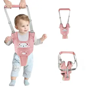 Baby Walking Harness Adjustable Handheld Kids Walker Helper Assistant Belt for Learning Walk Trainer Tool Walking Wing,Pink
