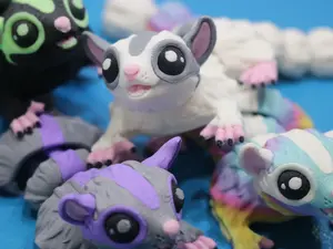 3D Printed Articulating Magnetic Sugar Glider – Cute Poseable Animal Gift