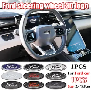 58x22mm Car Steering Wheel Center Emblem Sticker for Focus 3 MK2 Fiesta MK7 Mondeo Mk4 Fusion Kuga Transit Edge F150