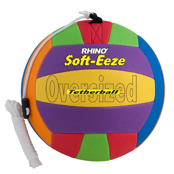 Rhino USA Soft-Eeze Tetherball - 10 in Durable Rhino Skin Ball, Easy Grip, All-Weather, Indoor/Outdoor Play, Multicolor, Oversized and Standard Sizes, Ideal for Kids, Any Age, Indoor Play, Safe For Beginners, Soft To The Touch