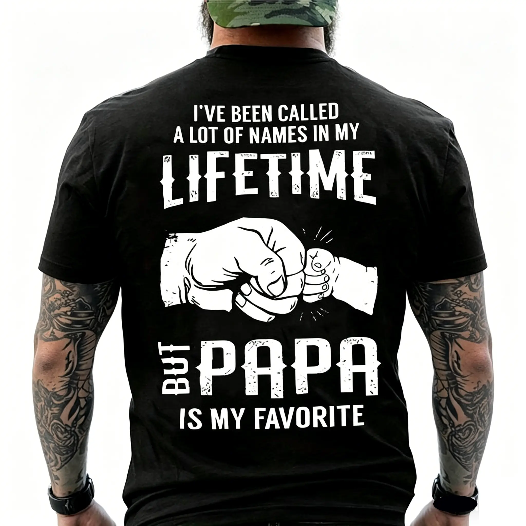 Top Menswear T-Shirt I've Been Called A Lot Of Names In My Lifetime But Papa Is My Favorite, Cotton Tee Casual Streetwear, Mens Casual Crew Neck Underwear shirt, Father's Day Gift for Husband