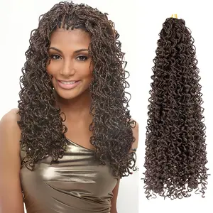 8 Packs of 55-Inch Wavy Small Box Braids Crochet Hair - Knots, Curls, and Waves with ZiZi Braids - Synthetic Hand Crochet Extensions - 28 Strands/Pack - Ideal for Black Women