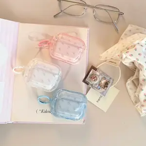 Korean Ins Style Bow Girl Heart Suitable for Airpodspro3 Apple Wireless Bluetooth Headphone Case Airpods4 New Airpods1/2 Generation Headphone Cover, Female Anti Fall Pro2 Protective Cover