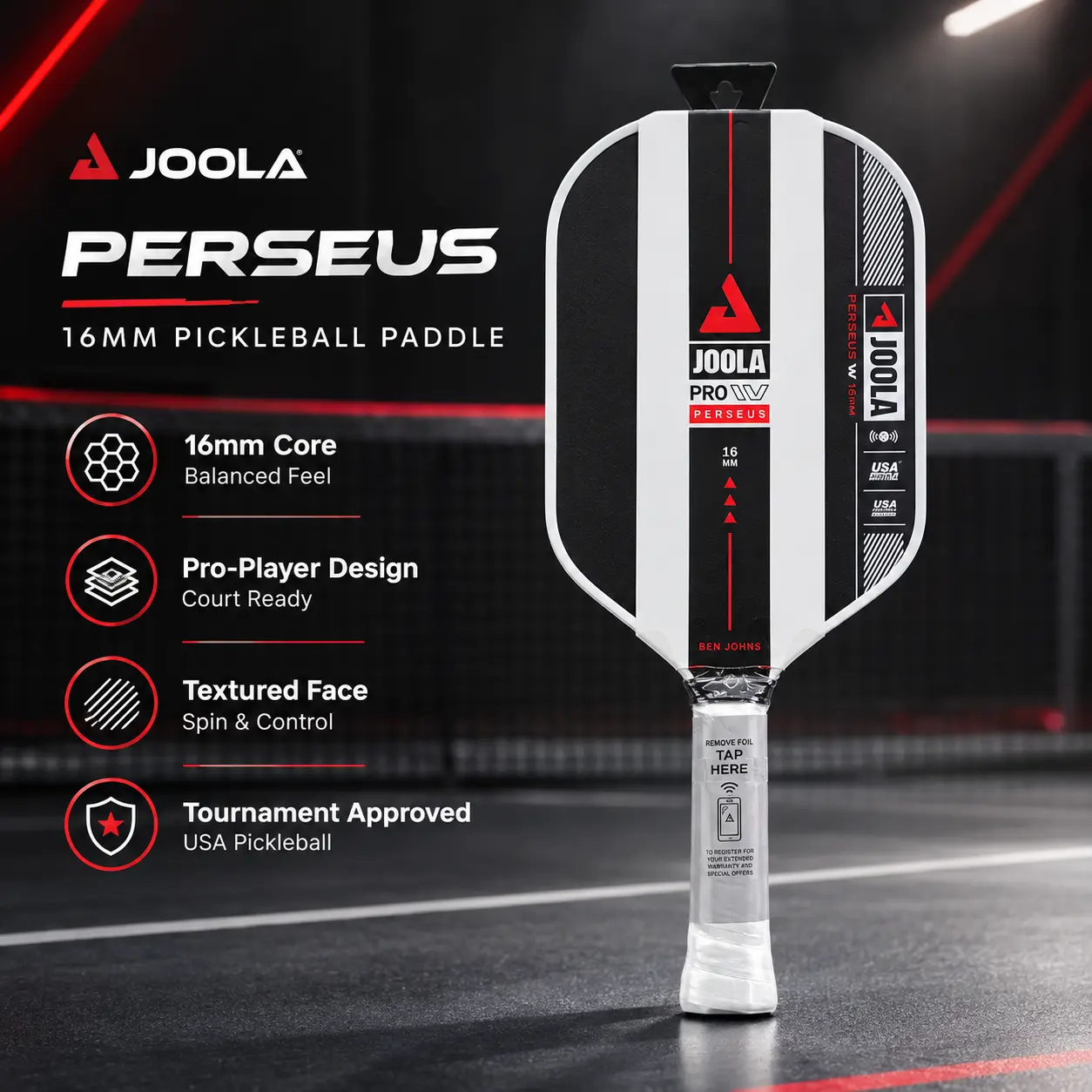 JOOLA  Perseus Pro IV Gen 4 16mm Ben Johns - Pickleball Paddle Sports Gift for Adults Birthday Holiday