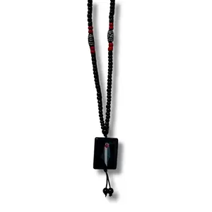 Handmade Palestine Necklace – Unique Black and Red Beads