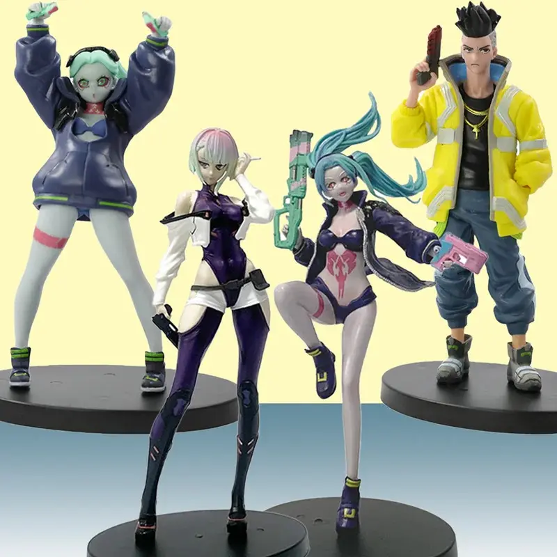 NEW Cyberpunk PVC Action Figure Toys - Lucy, Rebecca, David Martinez, Johnny Silverhand Character Figurine Action Figures for Kids 3+ Years